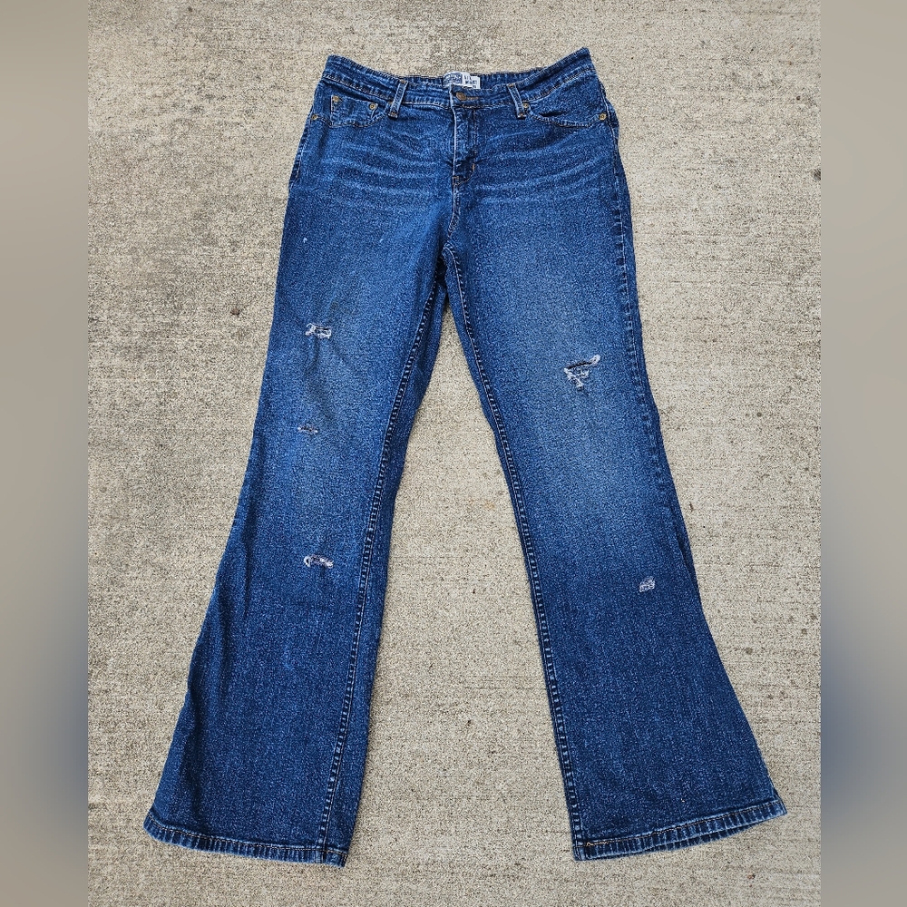 Levis signature distressed jeans at waist bootcut jeans size 14